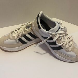 Adidas White and Black Cloudfoam Sneakers